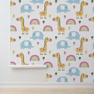 Papier Peint Jouer Safari Animaux Nursery