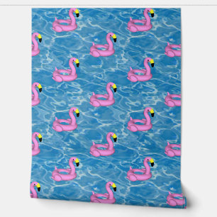 Papier Peint jouet de piscine Flamant rose