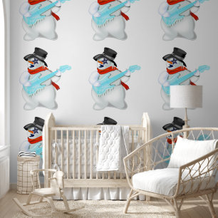 Papier Peint Joueur de guitare Snowman drôle