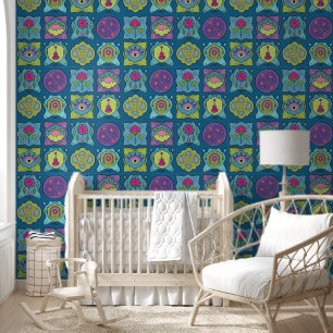Papier Peint Joyau Whimsical Tons mains dessinées Boho Cadres b