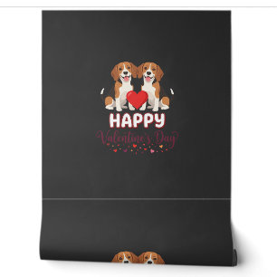Papier Peint Joyeuse Saint-Valentin Couple Beagle