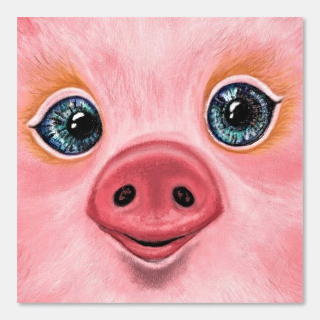 Papier Peint Joyeux bébé porc drôle (Recto)