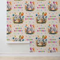 Joyeux Birthday Mouse Ballons Cream Texture