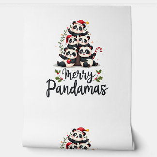 Papier Peint Joyeux Pandamas Pun Panda Noël (2)