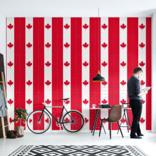 Papier Peint Jumbo Canada Drapeau rouge Feuille d'érable Motif 