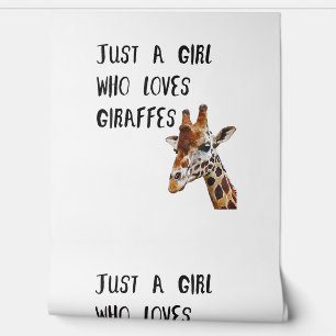 Papier Peint Juste Une Fille Qui Aime Les Giraffes Mignonne Gir