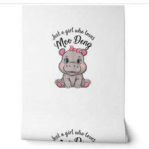 Papier Peint Juste Une Fille Qui Aime Moo Deng Bébé Hippopotame