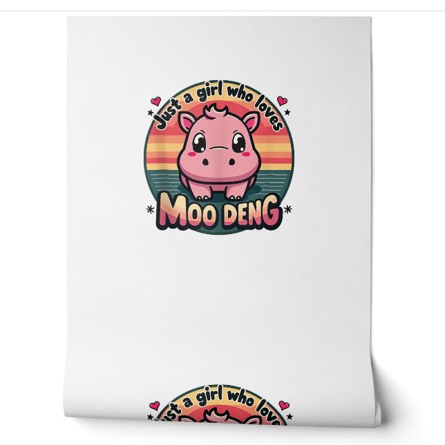 Papier Peint Juste une fille qui aime moo deng mignon bébé Hipp (Déroulement)