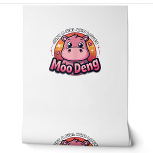 Papier Peint Juste une fille qui aime Moo Deng mignonne bébé Hi