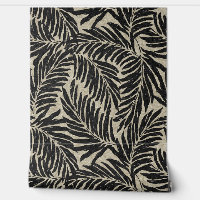 Kahanu Palms Hawaiian Faux Linen Texture - Noir