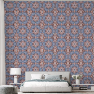 Papier Peint Kaléidoscope Matin Bleu & Rose Givre