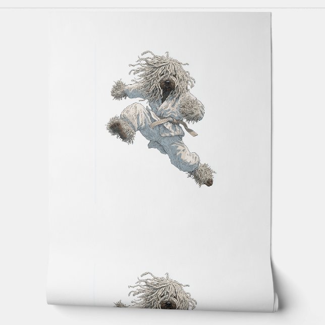 Papier Peint Karate Komondor - Fluffy Fighter Dog (Déroulement)