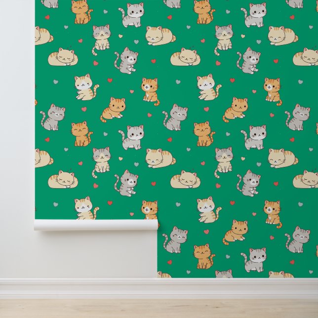 Papier Peint Kawaii Chibi Chats et Coeurs Fond d'écran (Application)
