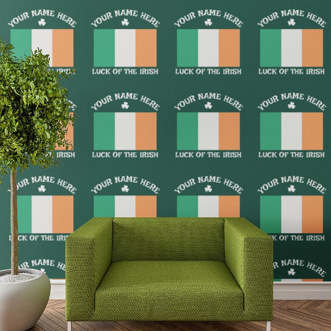 Papier Peint La Saint-Patrick Drapeau Irlande Nom Personnalisé  (Créateur téléchargé)