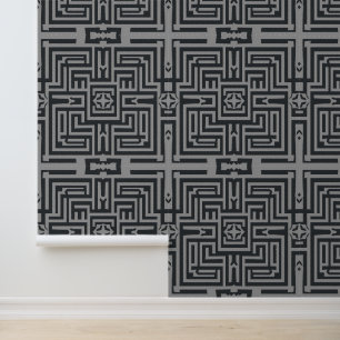 Papier Peint Labyrinthe moderne : Art Déco géométrique élégant