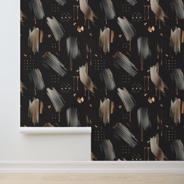 Papier Peint Labyrinthe Moderne (Peinture Métallique) Luxe (Application)