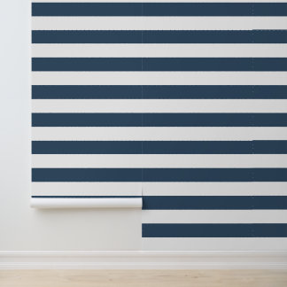 Papier Peint Lac Bleu et Blanc Larges Bandes Horizontales