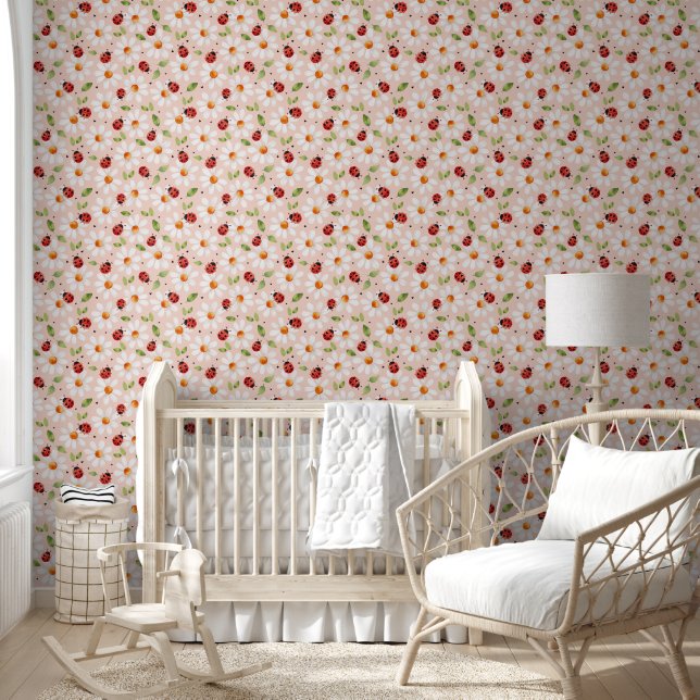Papier Peint Ladybug Daisy Nursery Kids Bedroom Peach (Enfants)