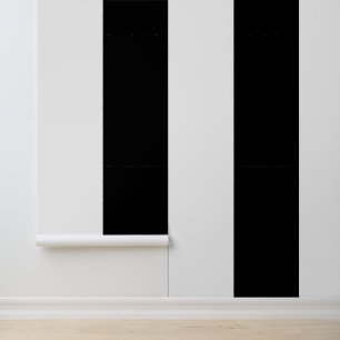 Papier Peint Larges Rayures Verticales Noires et Blanches
