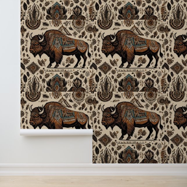 Papier Peint L'art du bison Buffalo (Application)
