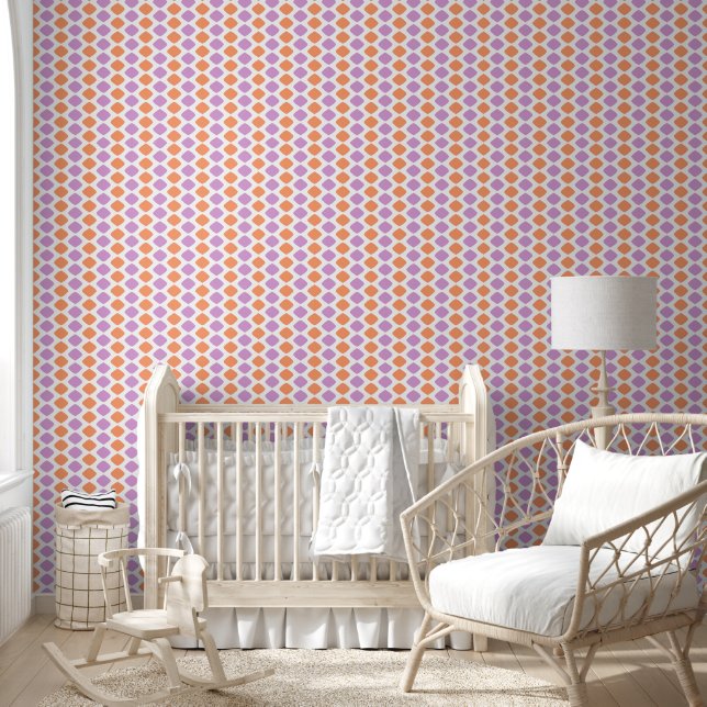 Papier Peint Lavande et diamants doux orange (Enfants)