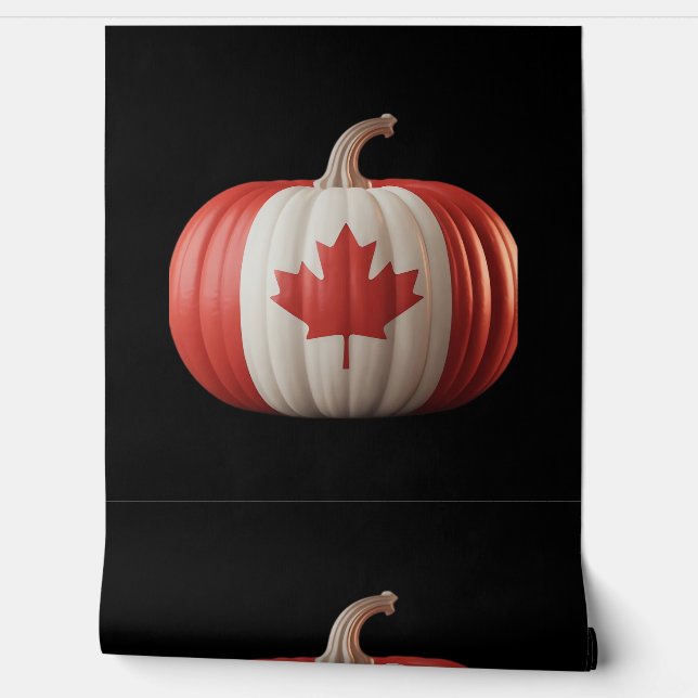 Papier Peint Le Citrouille du drapeau canadien Maple Leaf remer (Déroulement)