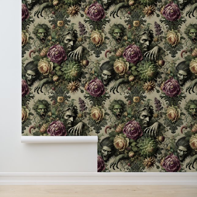 Papier Peint Le Culte Florabane - Design Floral Gothique (Application)