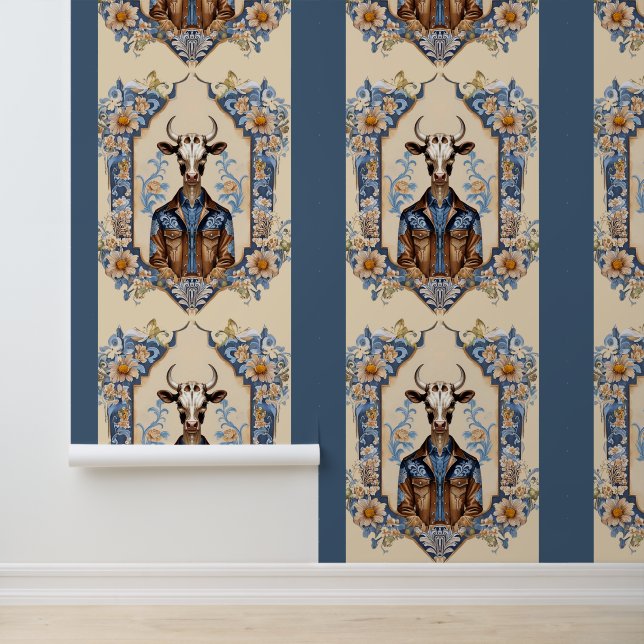 Papier Peint Le Dapper CowBoy Moo La : Drôle Cow Art (Application)