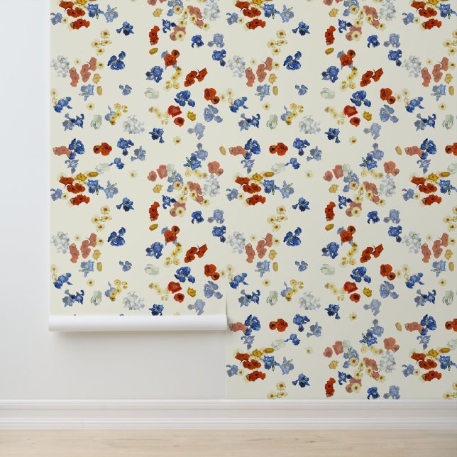 Papier Peint Le pavot de Van Gogh et les fleurs d'Iris (Application)
