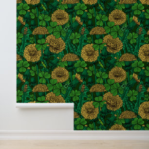 Papier Peint Le pré en vert et jaune