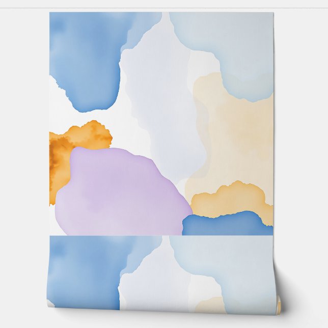 Papier Peint Lecteurs d'aquarelle douce et arêtes mixtes (Déroulement)