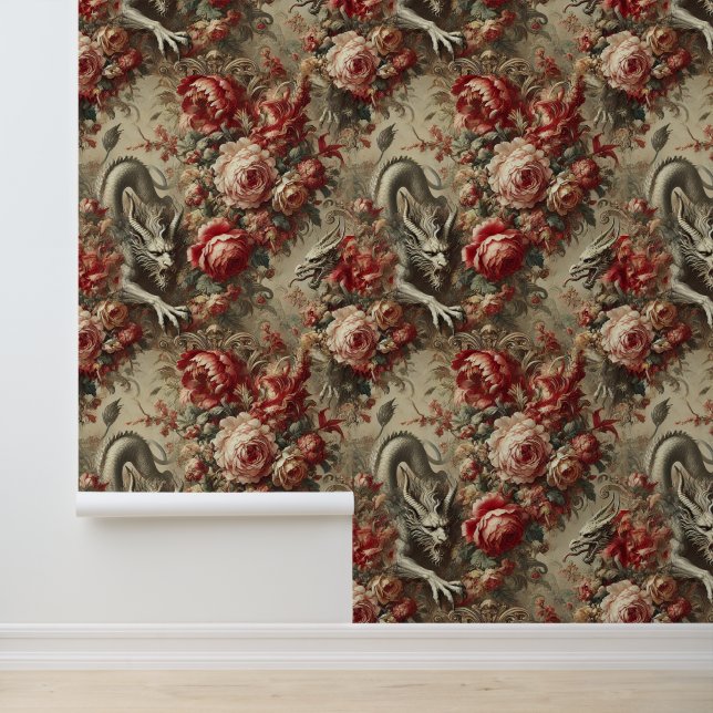 Papier Peint L'épais écarlate - Design mythique gothique (Application)