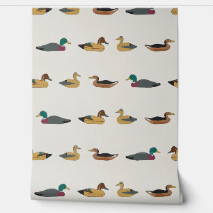 Papier Peint Leurres de canard vintage en rayures horizontales 