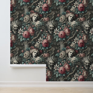 Papier Peint L'hystérie se cache dans les fleurs - gothique vic