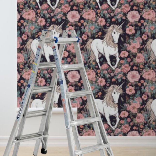 Papier peint licorne cheval mythique à décoller et (Peel and Stick Wallpaper Unicorn Mythical Horse Wallpaper)