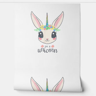 Papier Peint licorne de lapin mignonne et drôle