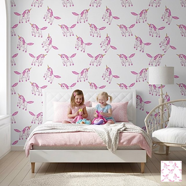 Papier Peint Licorne Rose de Dessin Animé Mignonne (Créateur téléchargé)