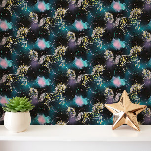 Papier Peint Licornes célestes néon et étoiles