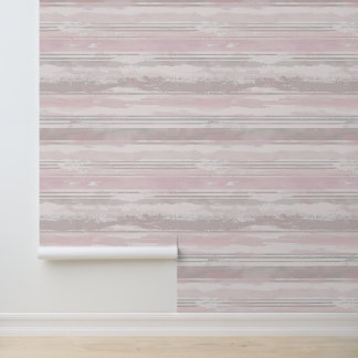 Papier Peint Lignes artistiques croisées horizontales rose