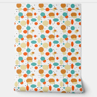 Lignes de Cercles noirs orange turquoise milieu du