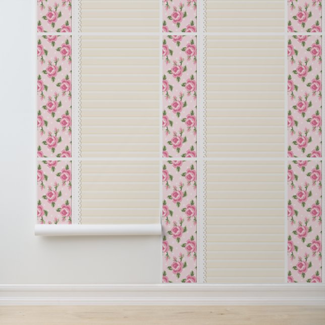 Papier Peint Lignes de rose épanouie (Application)