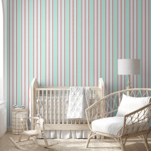 Papier Peint Lignes épurées Monnaie classique et Bande rose
