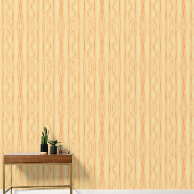 Papier Peint Lignes orange sur arrière - plan jaune (Couloir)