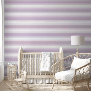 Papier Peint Lilac Purple et Blanc Classic Horizontal Stripes