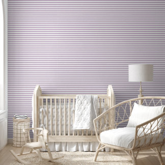 Papier Peint Lilac Purple et Blanc Classic Horizontal Stripes