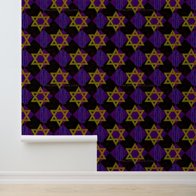 Papier Peint L'image à thème Hanukkah de SlipperyJoe's jaune do (Application)