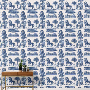 Papier Peint Lions d'encre bleue et Savannah