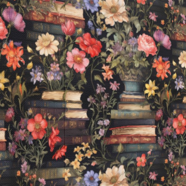 Papier Peint Livres Anciens Et Fleurs (Couture)