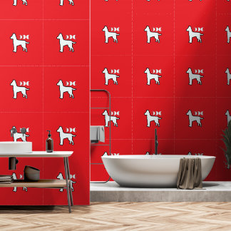 Papier Peint Logo de DOG Rouge Blanc animal
