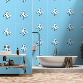 Papier Peint Logo DOG Bleu Blanc Diagonal